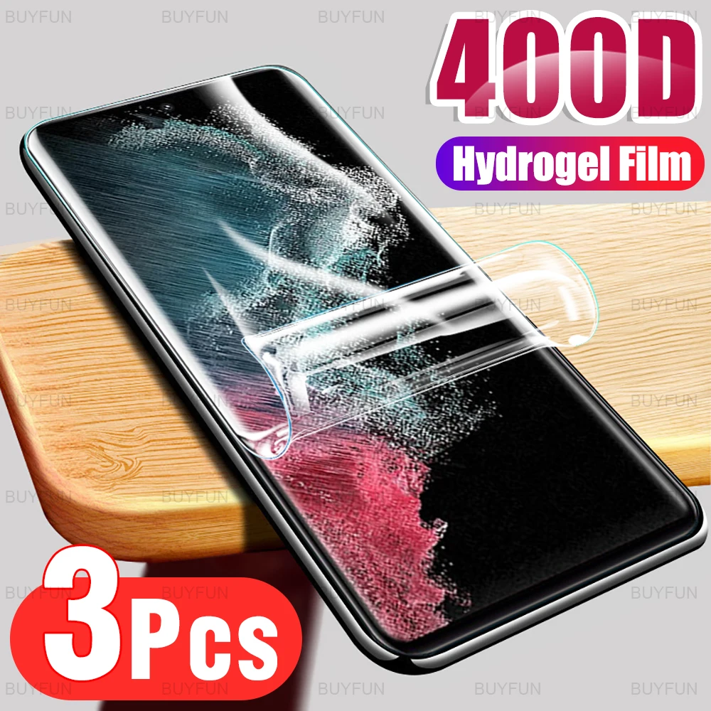 Pellicola Idrogel 3 Pezzi Per Samsung Galaxy S22 Ultra Screen Protector Samsungs22 Plus S22Plus S22Ultra 5G Pellicole Morbide Curve Non Vetro