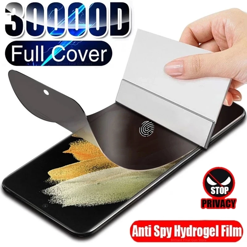 3Pcs Curve Anti Spy Screen Saver Di Samsung Galaxy Note 20, S21, S22, S20, S23 Plus Ultra 5G Privacy Hydrogel Film