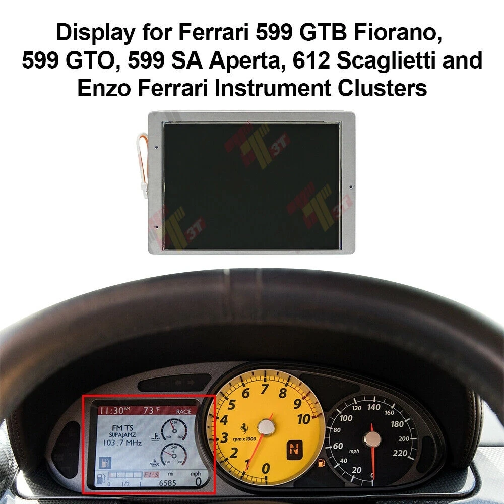 Display Lcd Per Cruscotto Per Ferrari 599 Gtb Fiorano, 599 Gto, 599 Sa Cluster Di Strumenti Aperti