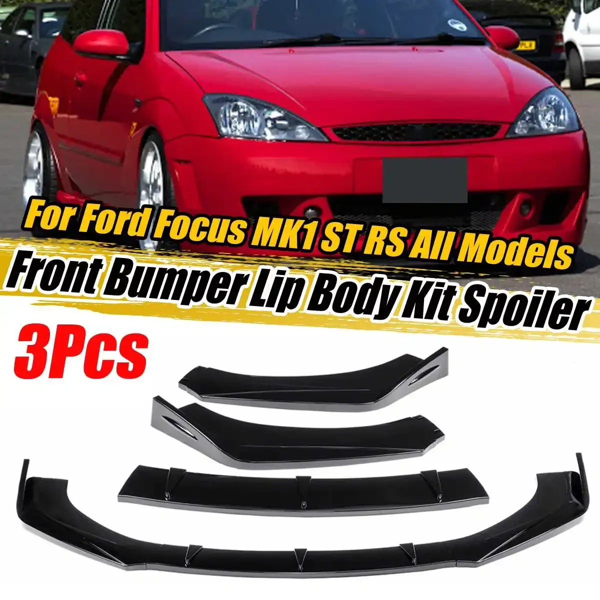 Focus Mk1 Lip Car Paraurti Anteriore Splitter Lip Spoiler Diffusore Deflettore Per Ford Focus Mk1 St Rs Per Fiesta Per Mondeo Body Kit