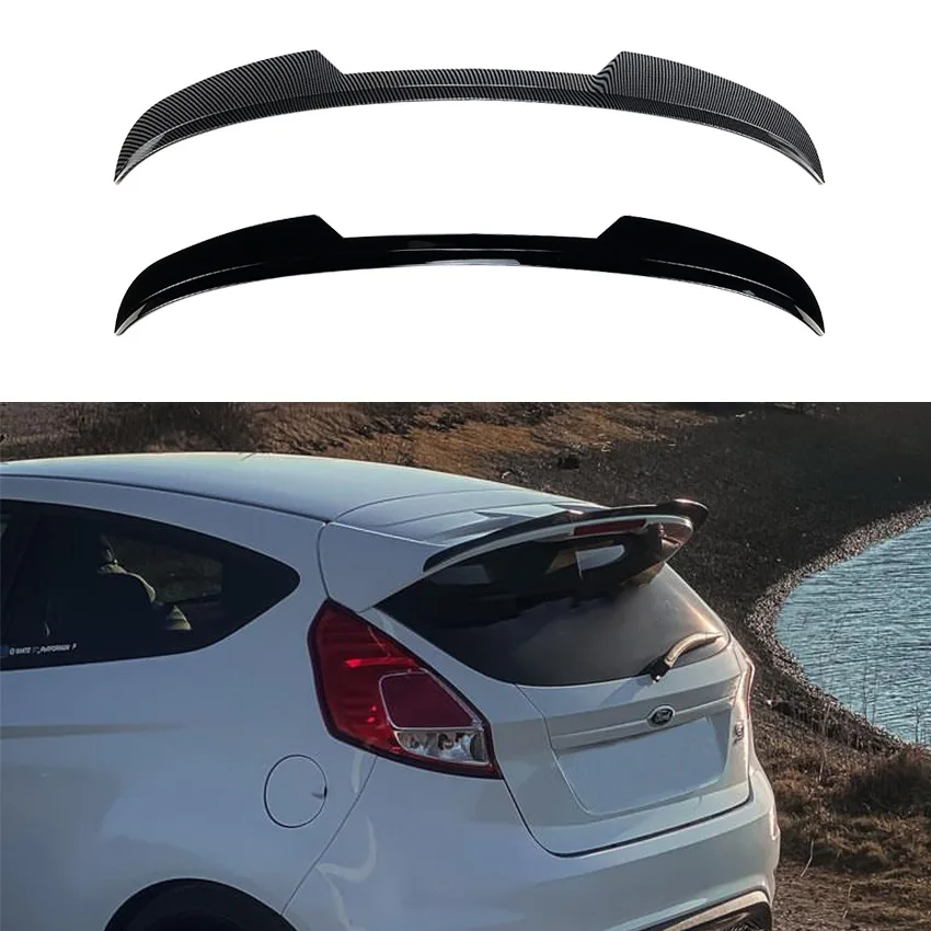 Per Ford Fiesta St-Line Mk6 Mk6.5 2008-2017 Carbonio Stripe Color Spoiler Posteriore Coda Modifica Ala Superiore