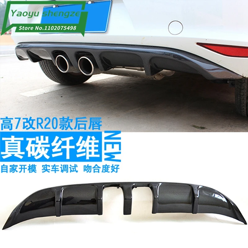 Golf 7 Mk7 Carbon Fiber R Style Rear Bumper Lip Diffuser For Volkswagen Vw 2014- 2016 Golf7 Car Styling Not R Line Not Gti