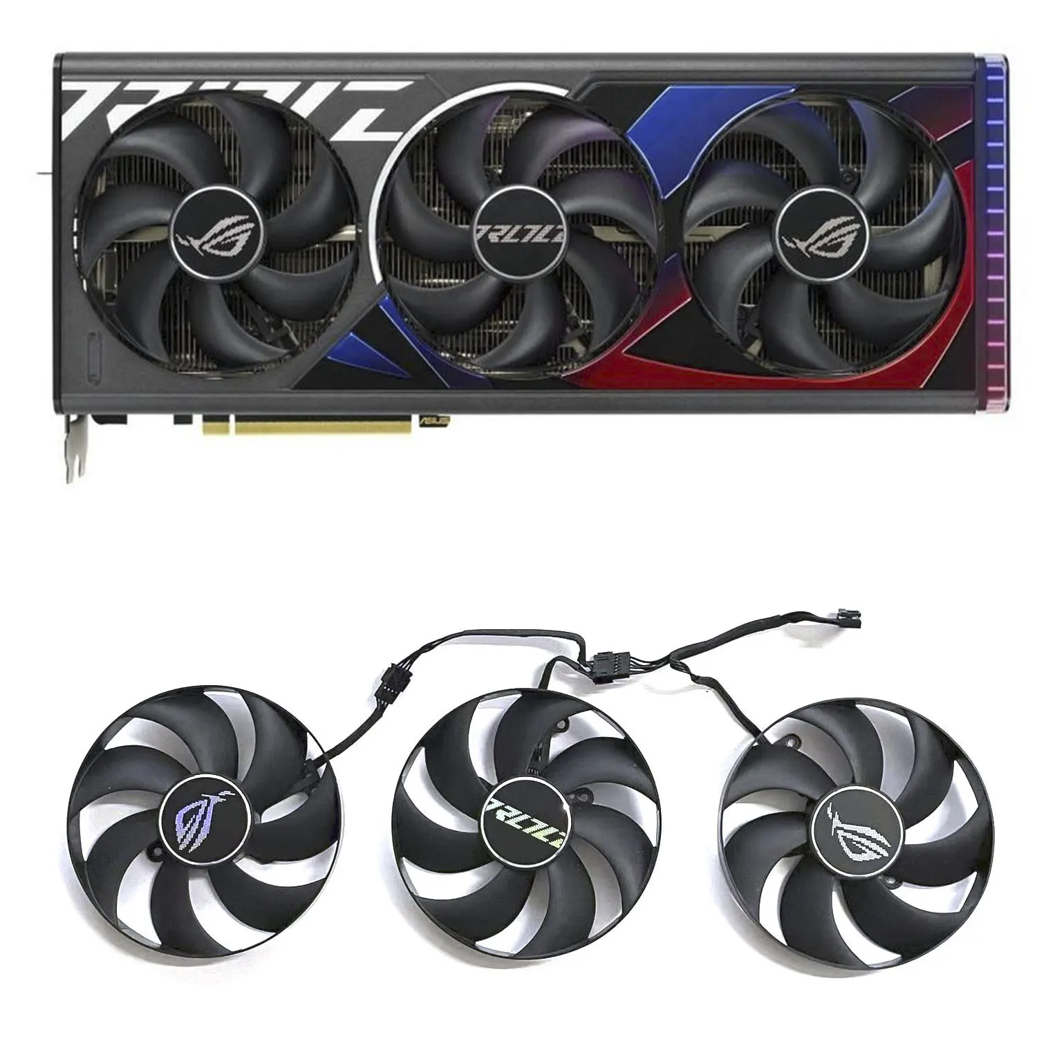 3 Ventole 7Pin 105Mm Muslimdc 12V 0.55A Rtx 4080 4090 Gpu Ventola Adatta Per Asus Rog-Strix Rtx 4080 4090 Raffreddamento Della Scheda Grafica