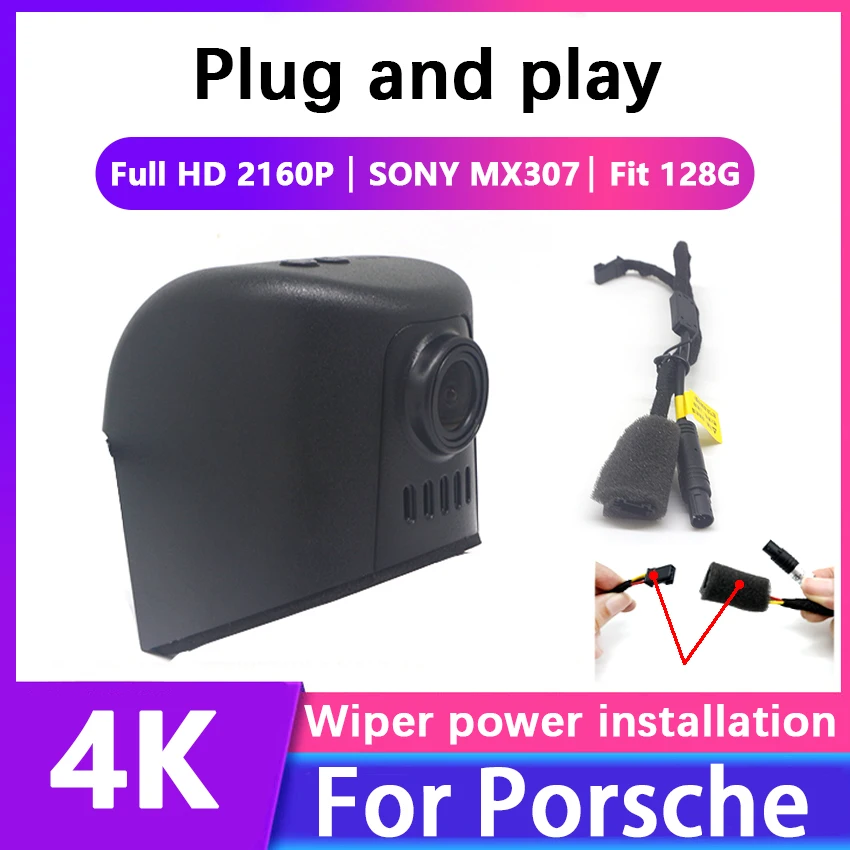 Plug And Play Hidden Car Dvr Wifi Dash Cam Camera Per Porsche Cayenne Panamera Per Macan Taycan 911 911 Turbo 718 Boxster Cayman