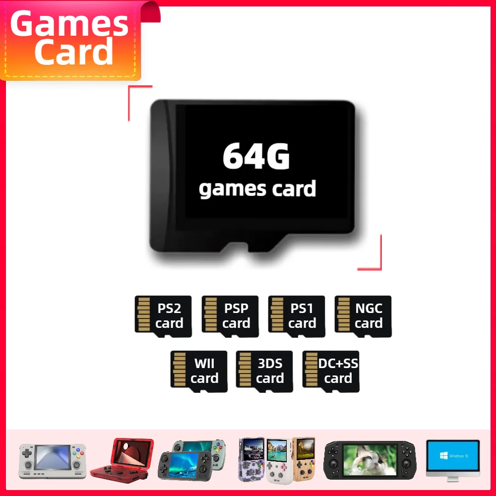 Scheda Di Gioco Tf Per Retroid Pocket 3 4 Plus Flip Any Odin 2 Anbernic Rg405V Rg505 Rg405M X28 X18S Ps2 Psp Ngc Memory Retro Portable