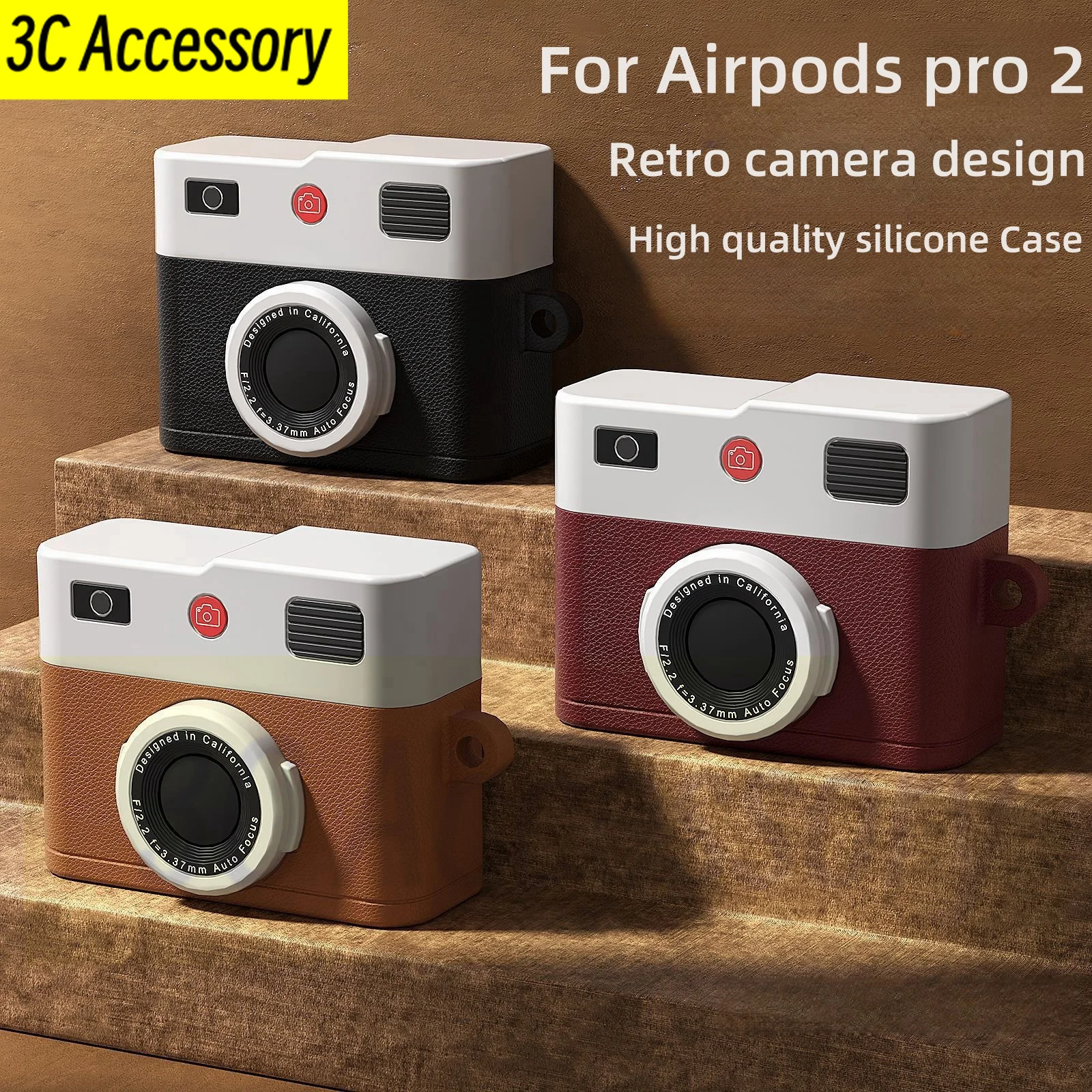 Nuovo Per Airpods Pro 2 Generation Case 2023 Usb-C Accessori Per Auricolari Bluetooth Caricabatterie Retro Camera Design Cover Per Airpods 3