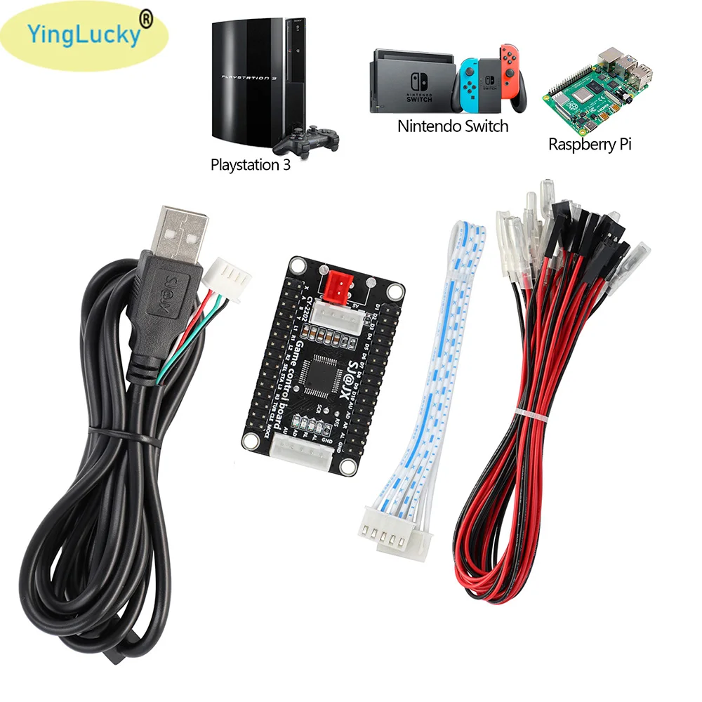 Nuovo Zero Delay Arcade Usb Encoder Pc Ps3 Switch Raspberry Pi Nintendo Joystick Per Joystick 5Pin E Pulsante 2.8Mm