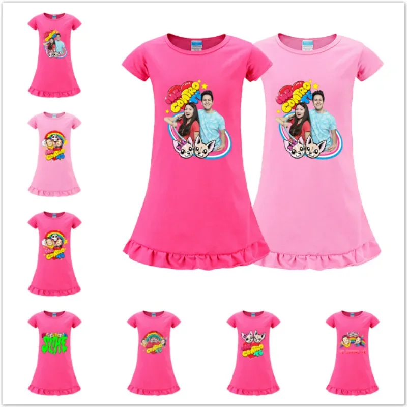 New Summer Girls Dresses Cartoon Me Contro Te Bambini Bambini Bella Principessa Abito Manica Corta Abiti Casual Costumi Outfit
