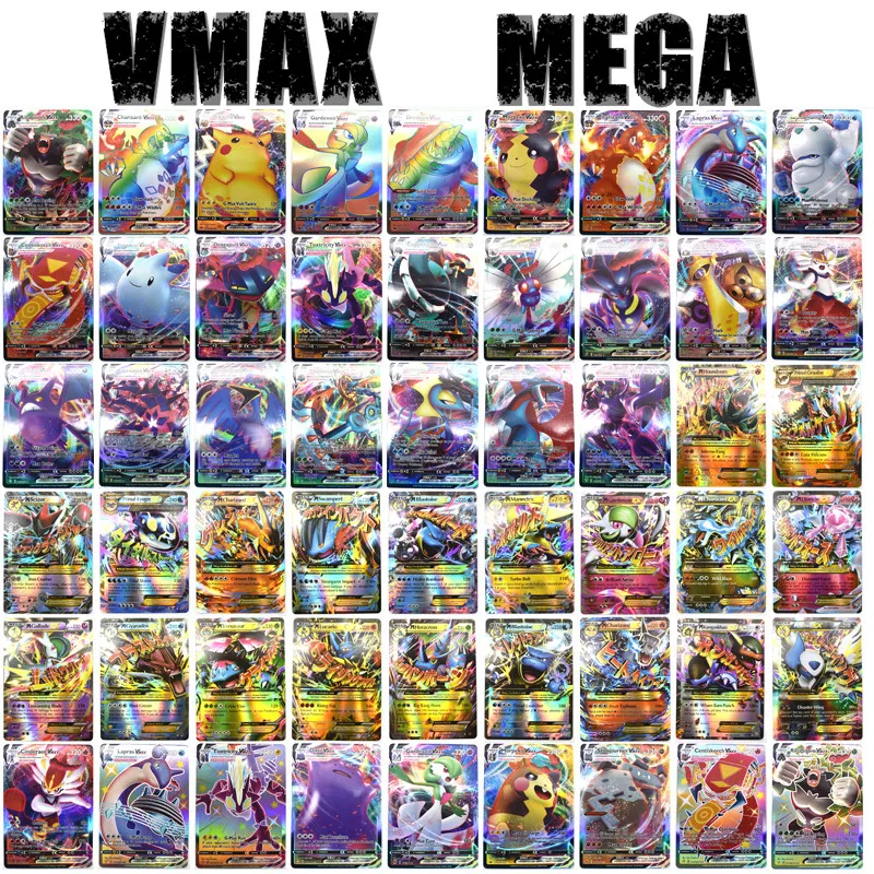 Nuove Carte Pokemon Anime Brillanti Carte Pokemon Inglesi Gioco Tcg V Vmax Ex Mega Pikachu Charizard Battle Carte Trading Giocattoli Per Bambini