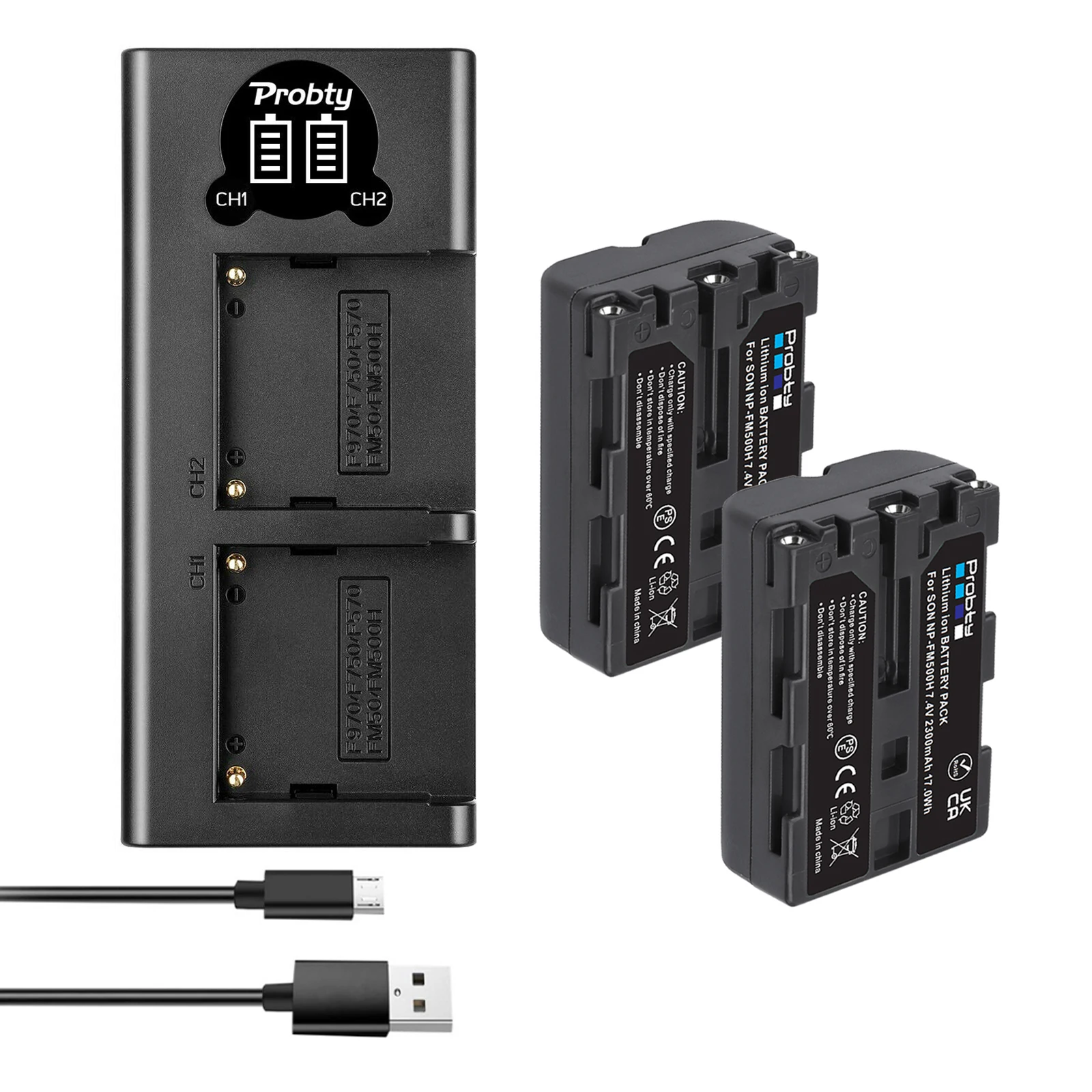Np-Fm500H Batteria Con Caricabatterie Per Sony Np Fm500H, Dslr-A350 Dslr-A700 Dslr A200 A300 A450 A700 A580 Slt-A99 Dslr-A100