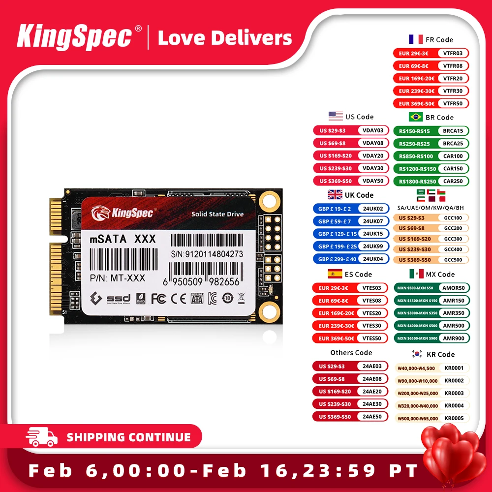 Kingspec Msata Ssd 128Gb 256Gb 512Gb Msata Ssd 1Tb 2Tb Hdd Per Desktop 3X5Cm Disco Rigido Interno A Stato Solido Per Laptop Hp