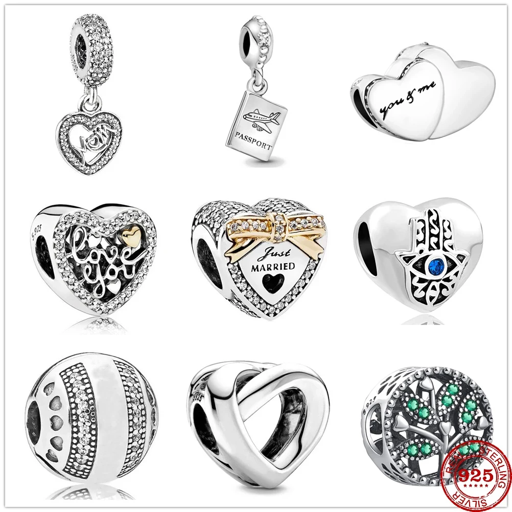 Nuovo Argento Sterling 925 Appena Sposato You Of Me Airplane Mail Tree Charm Fit Original Charms Pandora Bracciale Bead Jewelry Making