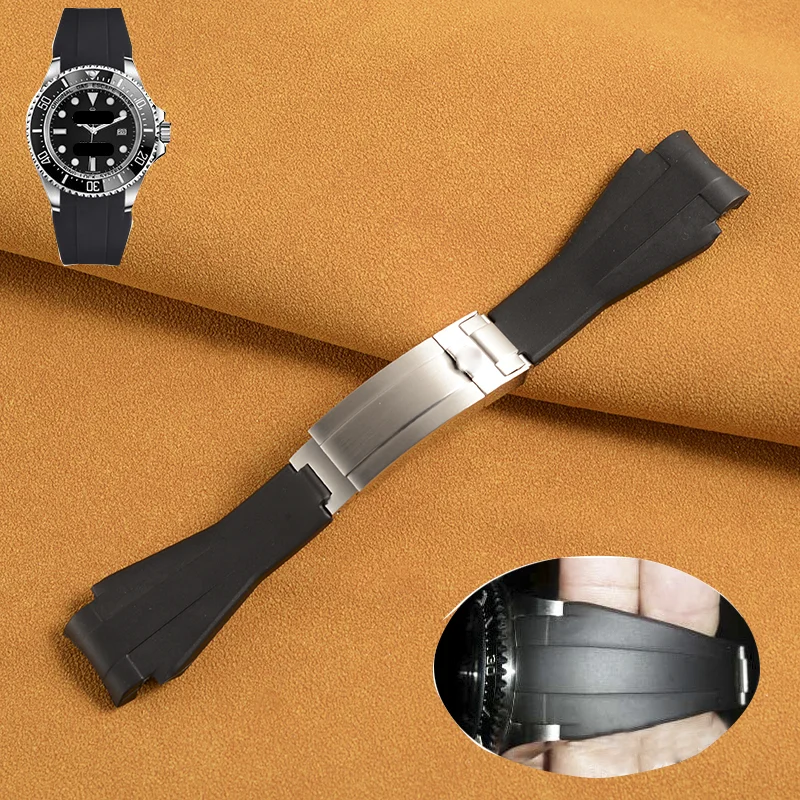 Cinturino Per Orologio In Gomma Siliconica Da 21Mm Per Cinturino Rolex Ghost King Deepsea Sea Houser Cinturino Per Cinturino Con Fibbia