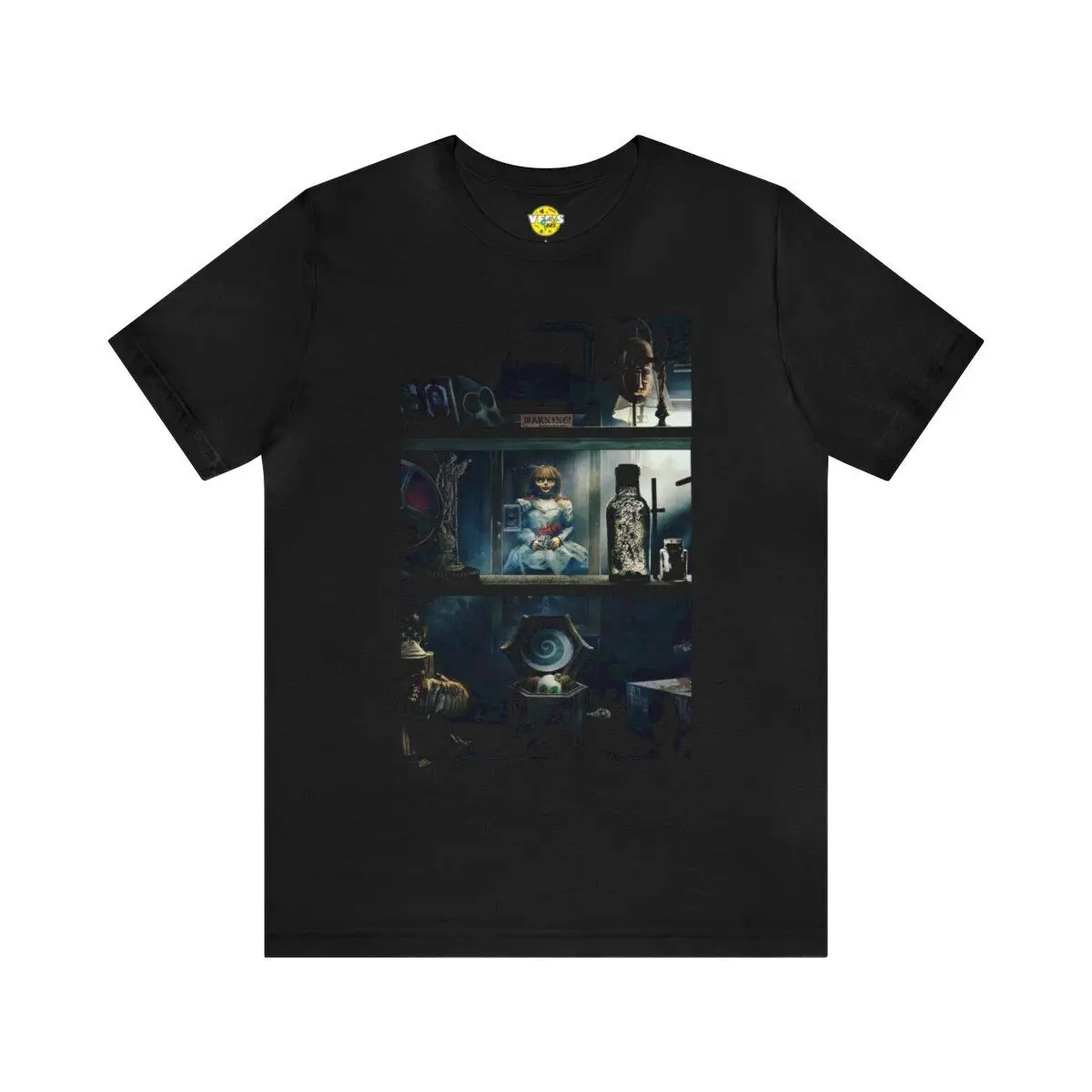 Halloween Annabelle Doll Curio Shelf T-Shirt Manica Corta-Camicia Bambola Creepy Maniche Lunghe O Corte