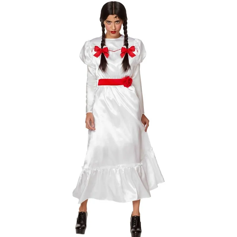 Film Horror Annabelle Doll Costume Per Adulti Festa Di Halloween Evil Ghost Bride Witch Cosplay Dress