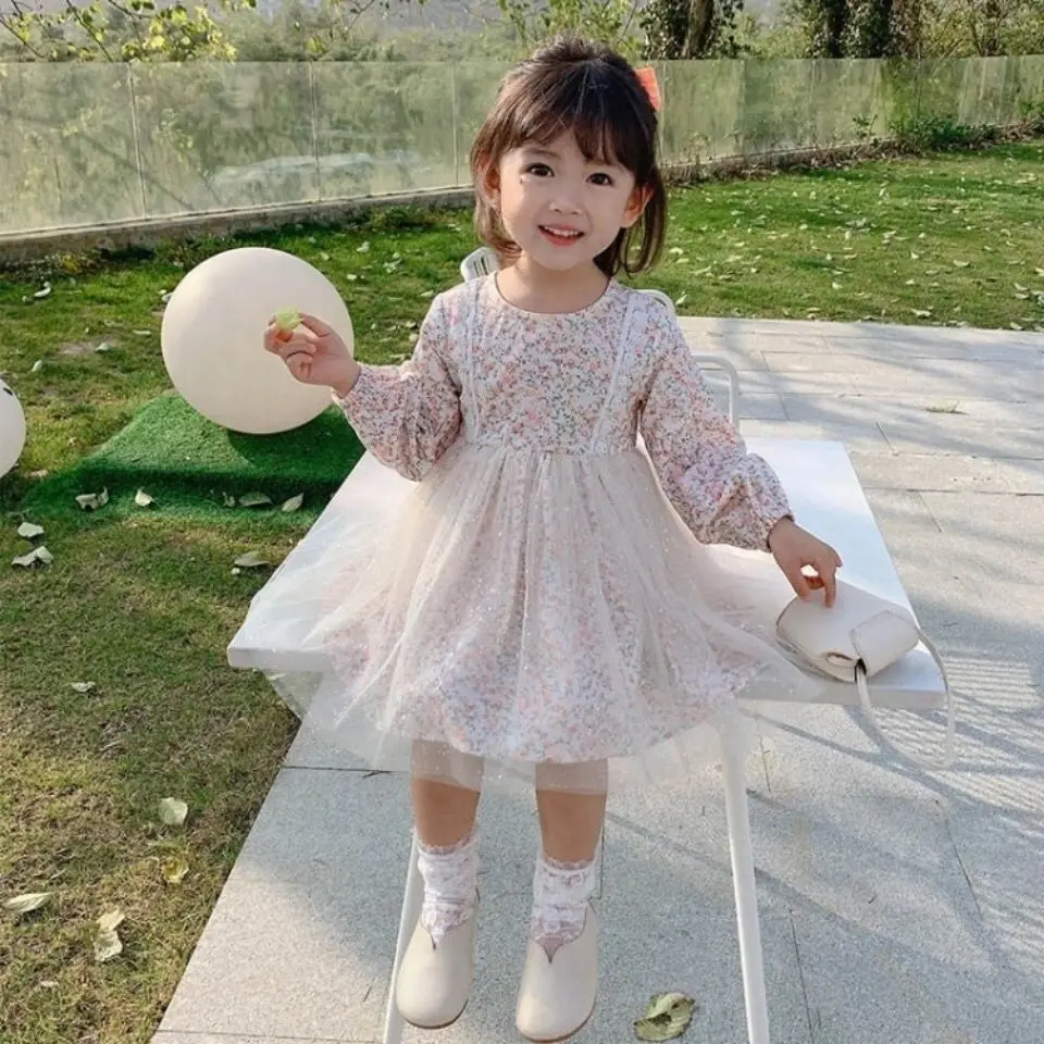 Annabelle Girl Kid Princess Dress Flower Girl Pink Fluffy Skirt For Wedding Party Senza Maniche Motivo Floreale Abiti Per Bambini