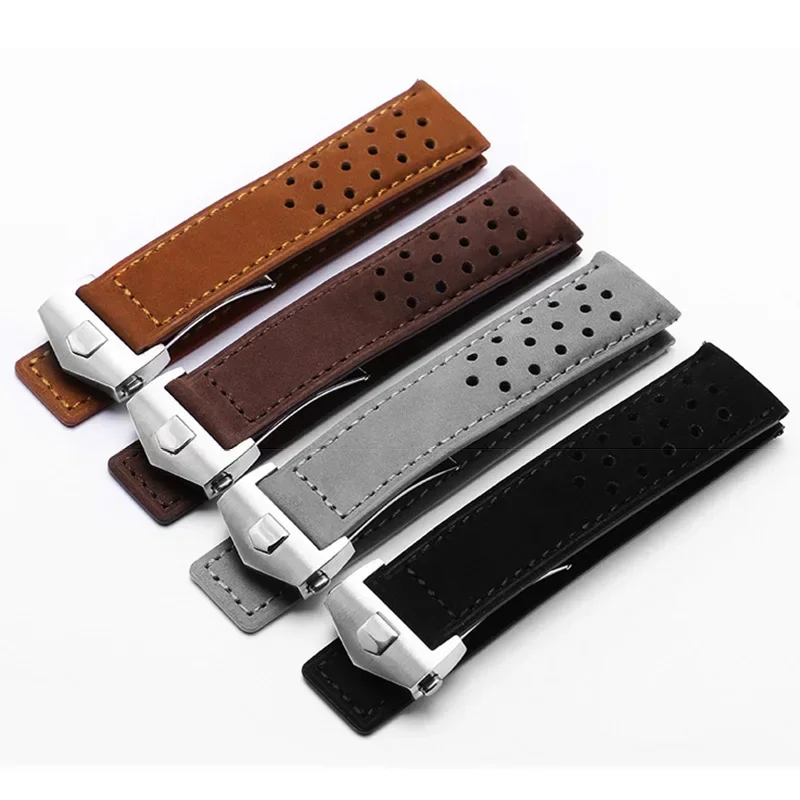 Nuovo 20 22 24Mm Bracciale In Pelle Di Mucca Opaca Per Tag Heuer Carrera Monaco Series Cinturino Per Orologio Cinturino Da Polso Cinturino Vintage Mar