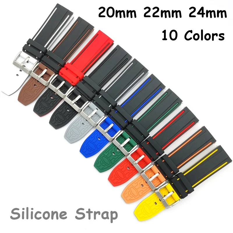 Accessori Per Cinturini Per Orologi In Silicone Bracciale Impermeabile Per Tag Heuer Monaco Carrera Formula 1 Sostituzione Cinturino 20Mm 22Mm 24Mm