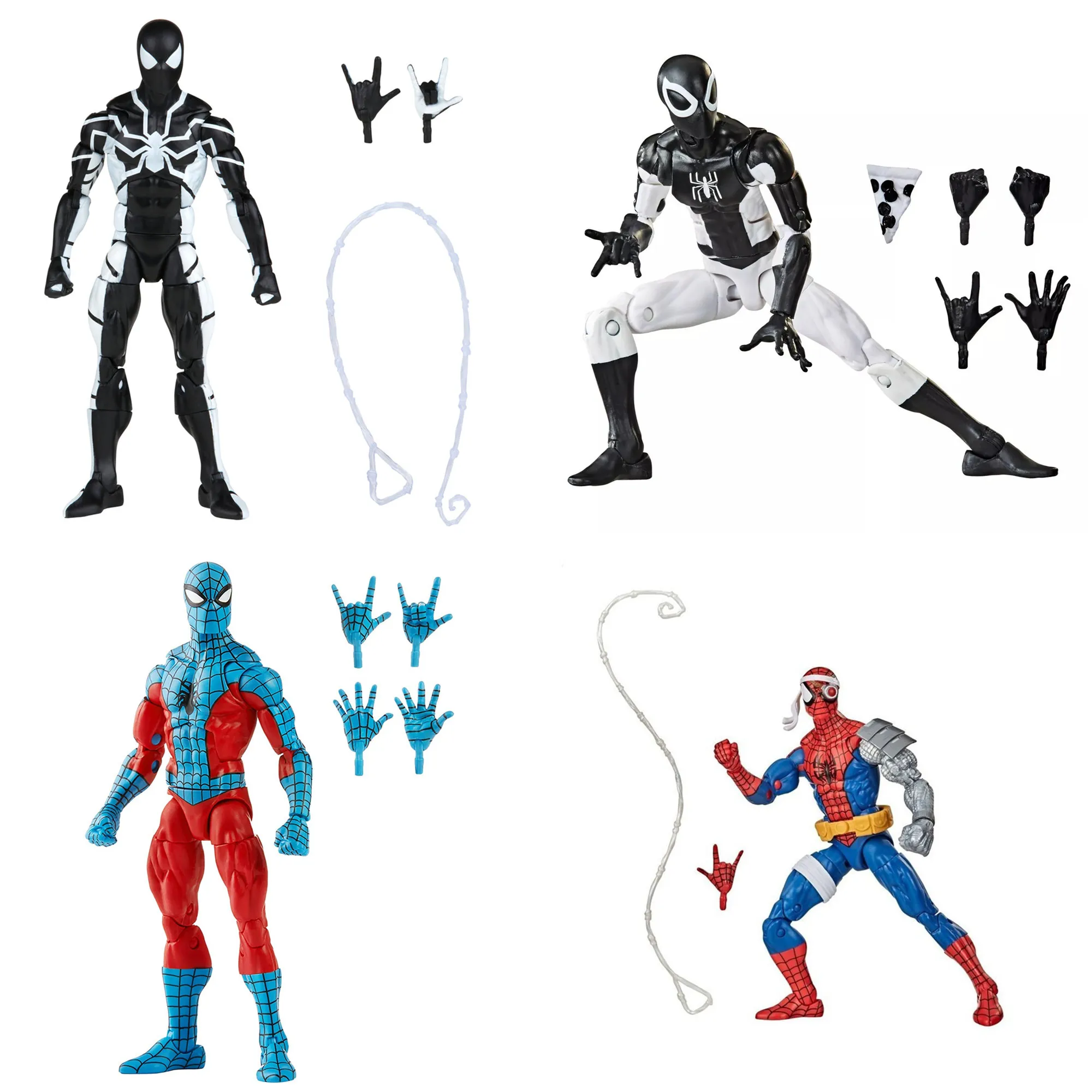 Marvel Legends Vintage Retro Cyborg Spider Man Future Foundation Stealth Suit Web Man Zona Negativa Pizza 6 "Action Figure Toys