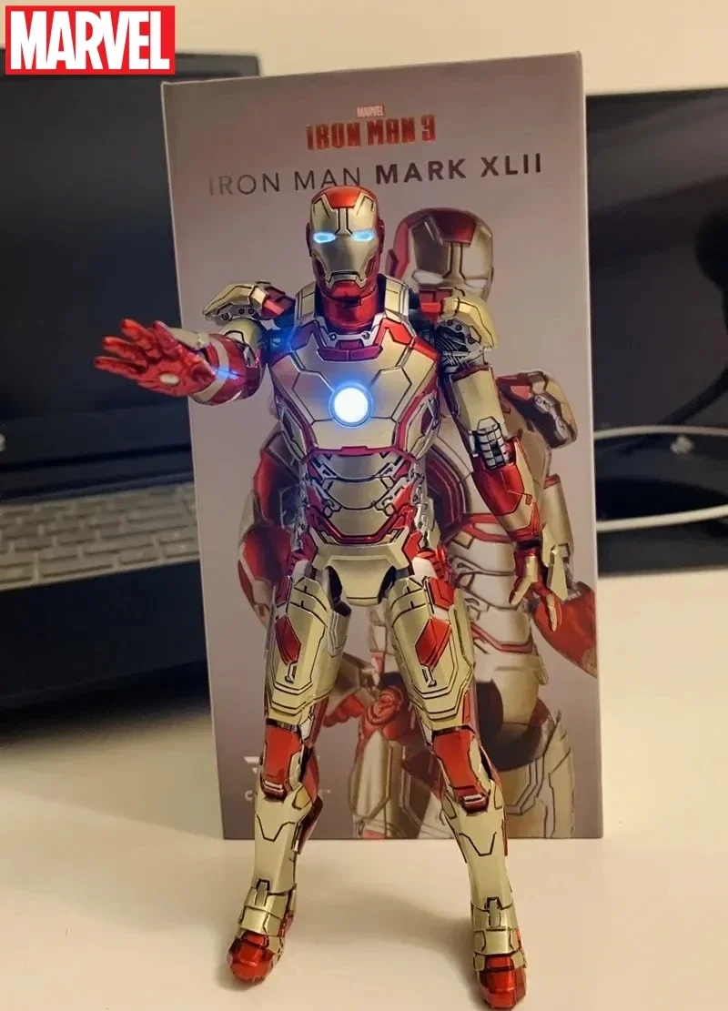 Originale Comicave Iron Man Oman 1/12 Mk38 Lega Di Metallo Mk40 Mk21 Mk25 Mk26 Mk33 Mk42 Mk43Led Marvel Legends Action Figure Toys