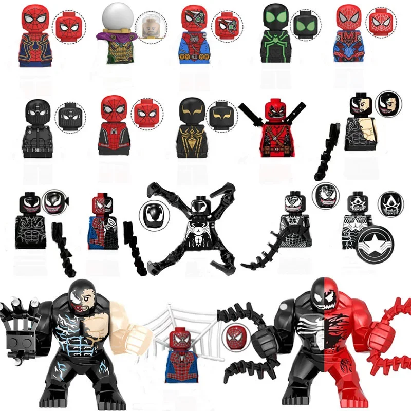 Moc18Pcs Marvel Superhero Building Blocks, Spider Man Venom, Small Particle Puzzle Building Blocks Giocattolo Regalo Per Bambini