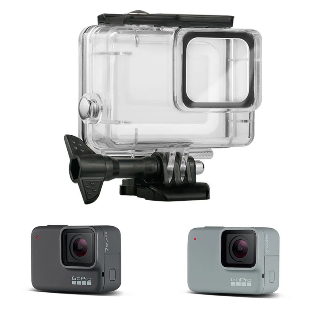 Custodia Impermeabile Più Recente Per Videocamera Gopro Hero 7 White/Silver Edition Con Accessori Gopro 7 Mount Custodia Protettiva 45M