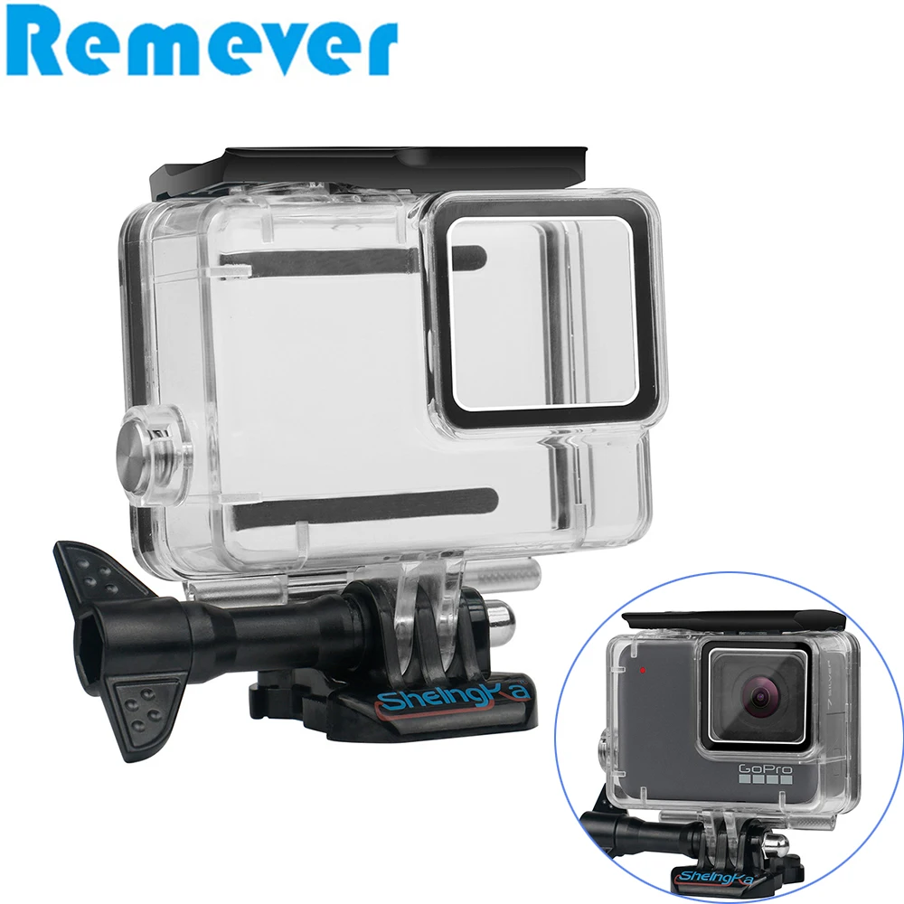 40 M Immersione Watrerproof Della Copertura Della Cassa Con Adattatore Accessori Di Base Per Gopro Hero 7 Bianco Argento Action Cameras