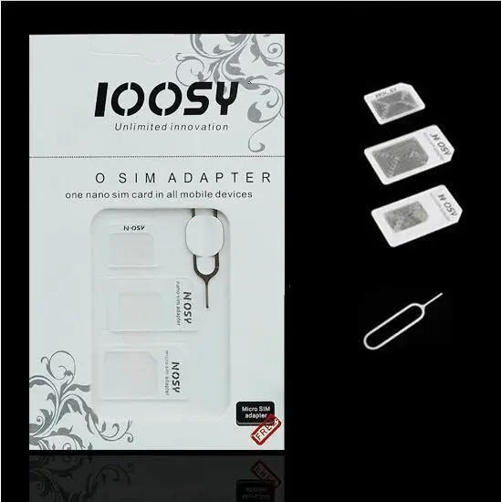 Migliore Qualità 4 In 1 Nano Sim Card Adapter + Sim + Stander Sim Card Sim Card E Strumenti Per Iphone 4G 4S 5G 5S 6G 6Plus Parts