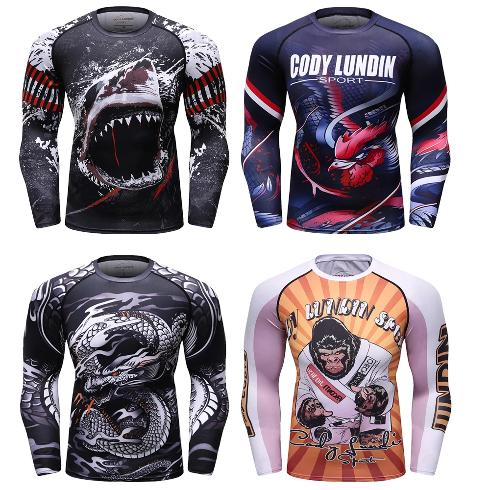 Manica Lunga Da Uomo Upf 50 + Pelli Baselayer Performance Fit Compression Rash Guard Cody Surf Quick Dry Uv Sun Protection Shirt