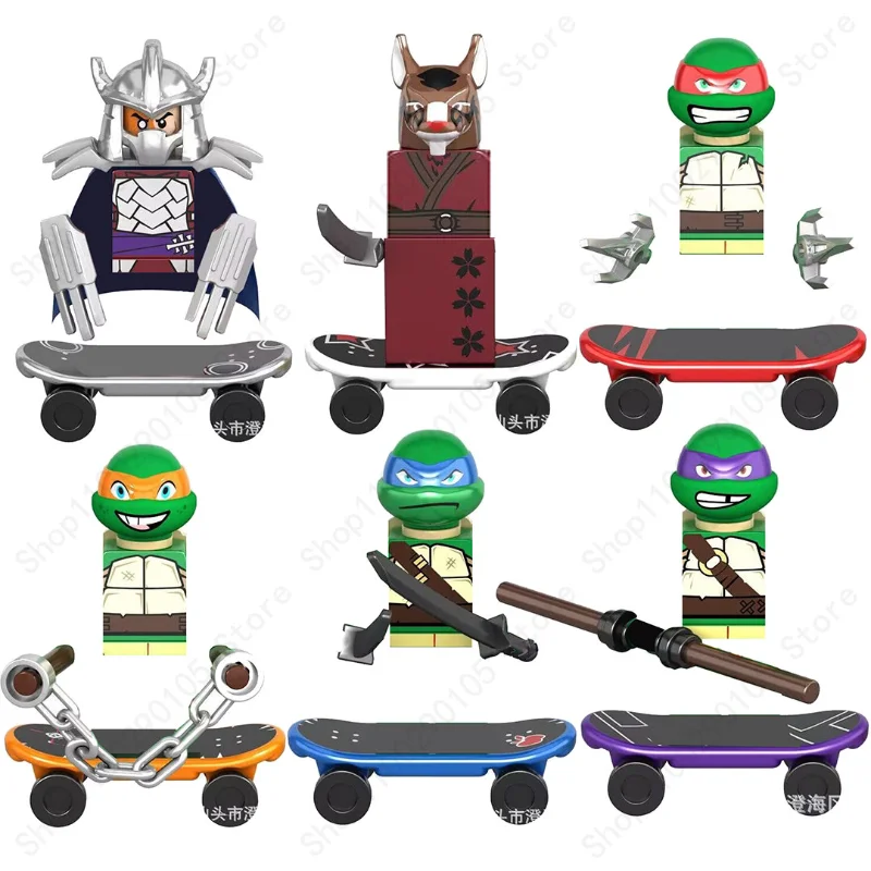 Tmnt Anime Bricks Mini Action Toy Figures Ninja Turtle Bricks Leo Raph Don Doll Assemblare Building Blocks Moc Toys For Children