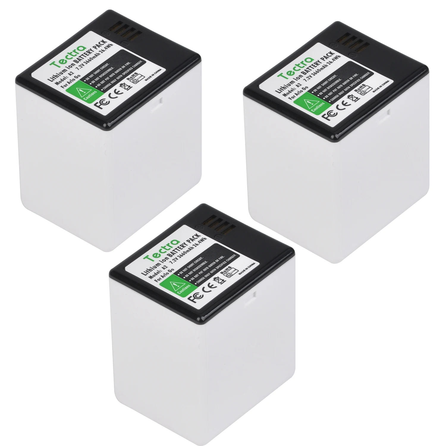 Tectra 3660Mah A2 Batteria Ricaricabile Agli Ioni Di Litio + Led Usb Dual Charger Per Batteria Arlo Go/Arlo Go 2