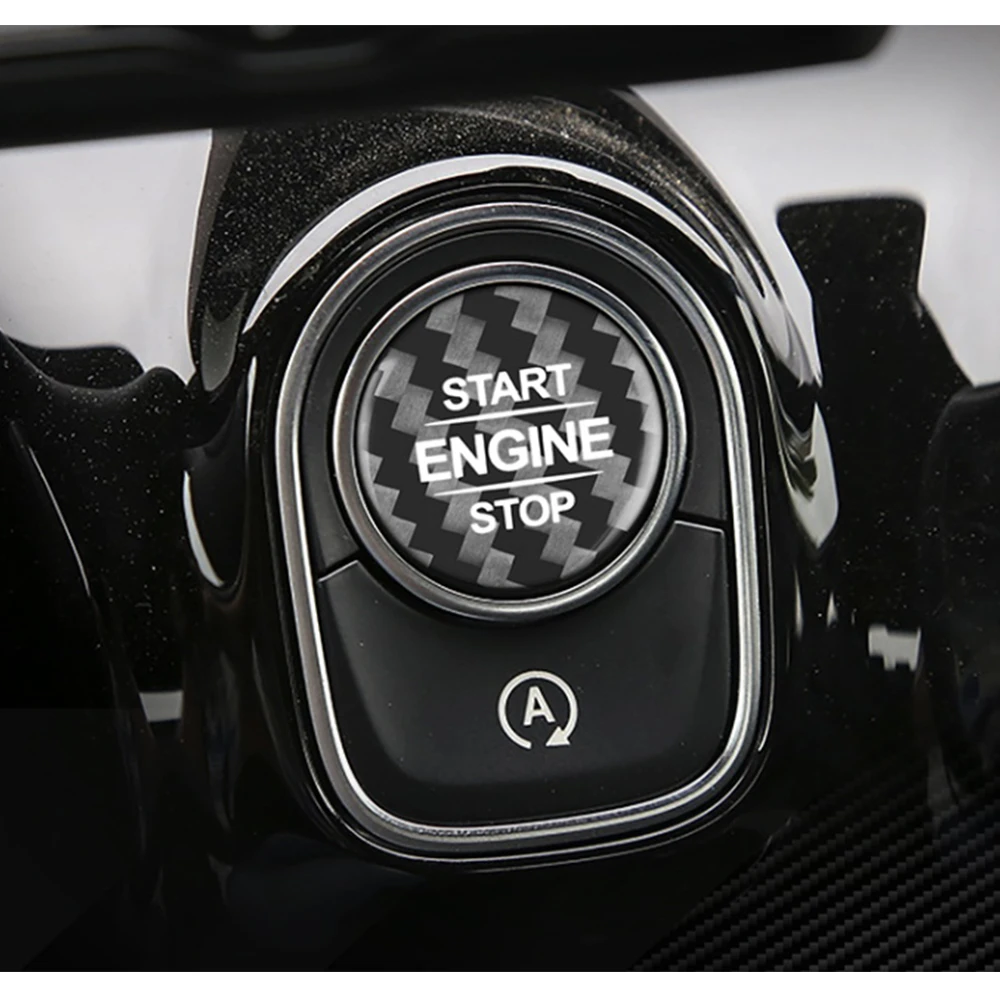 Per Mercedes Benz Classe A Classe B Amg Motore Per Auto One Start Stop Button Cover Adesivi In Vera Fibra Di Carbonio