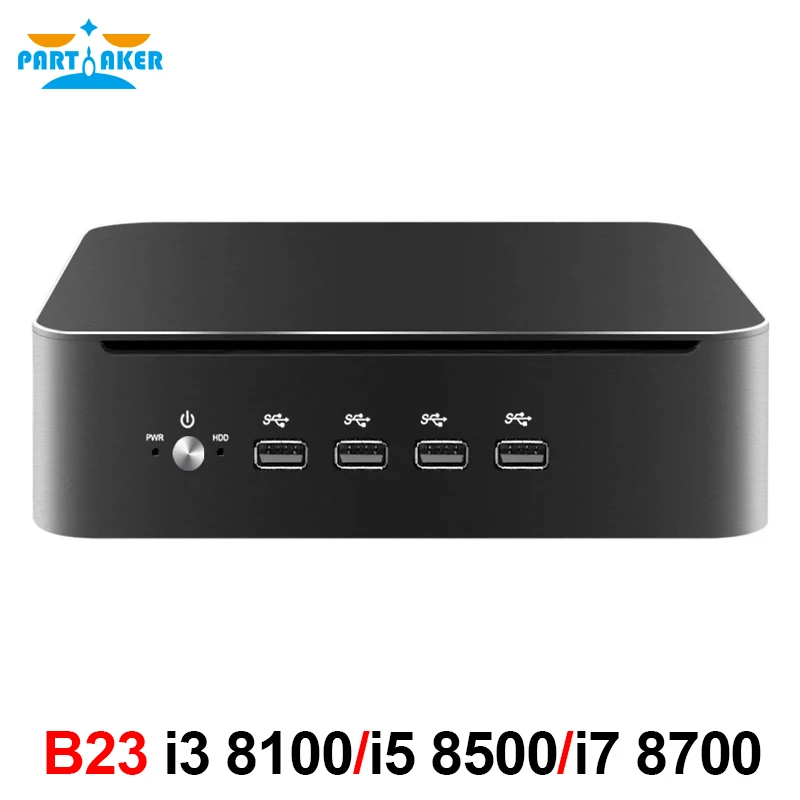 Partaker Intel Core I7 8700 I5 8500 I3 8100 Gaming Mini Pc Win10 Computer Desktop Gaming Pc Nettop Barebone Htpc Uhd 630 Wifi