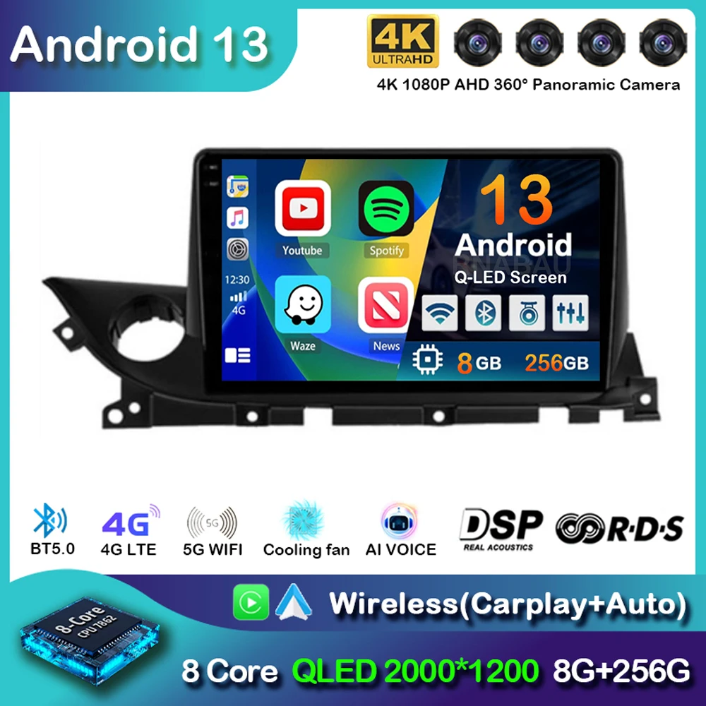 Android 13 Wireless Carplay Auto Autoradio Per Mazda 6 Mazda6 Iii 3 Gj Gl Atenza 2018 - 2021 Lettore Video Multimediale Stereo Dsp