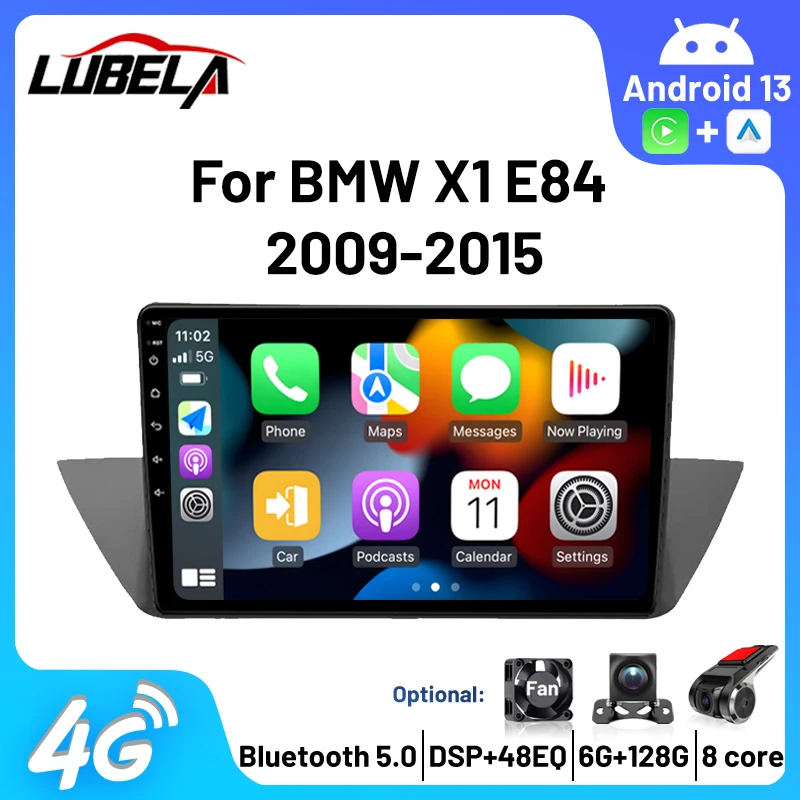 Lettore Automobilistico Multimediale Carplay Android Auto Wireless Autoradio 4G Wifi Gps Dsp Radio Per Bmw X1 E84 2009 - 2012 Android