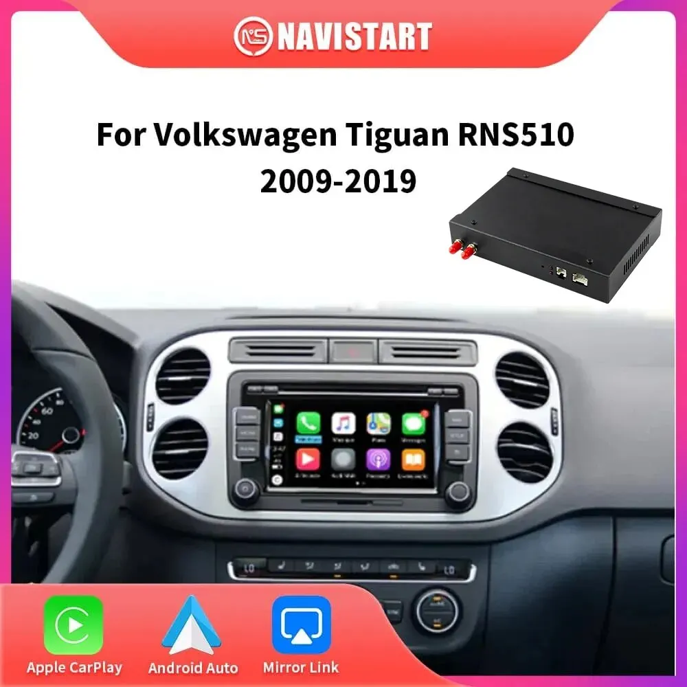 Navistart Wireless Carplay Android Auto Per Volkswagen Tiguan Rns510 2009-2019 Mirror Link Airplay Supporto Multimediale Dvr