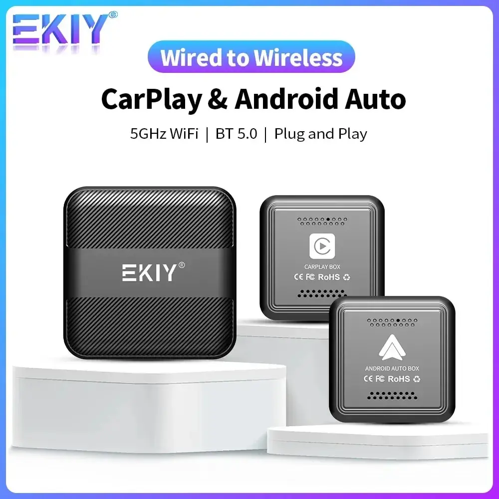 Ekiy Mini Car Play Box Cablato A Wireless Carplay Android Auto Adapter Smart Ai Box Bluetooth Wifi Spotify Connect Smart Usb Plug