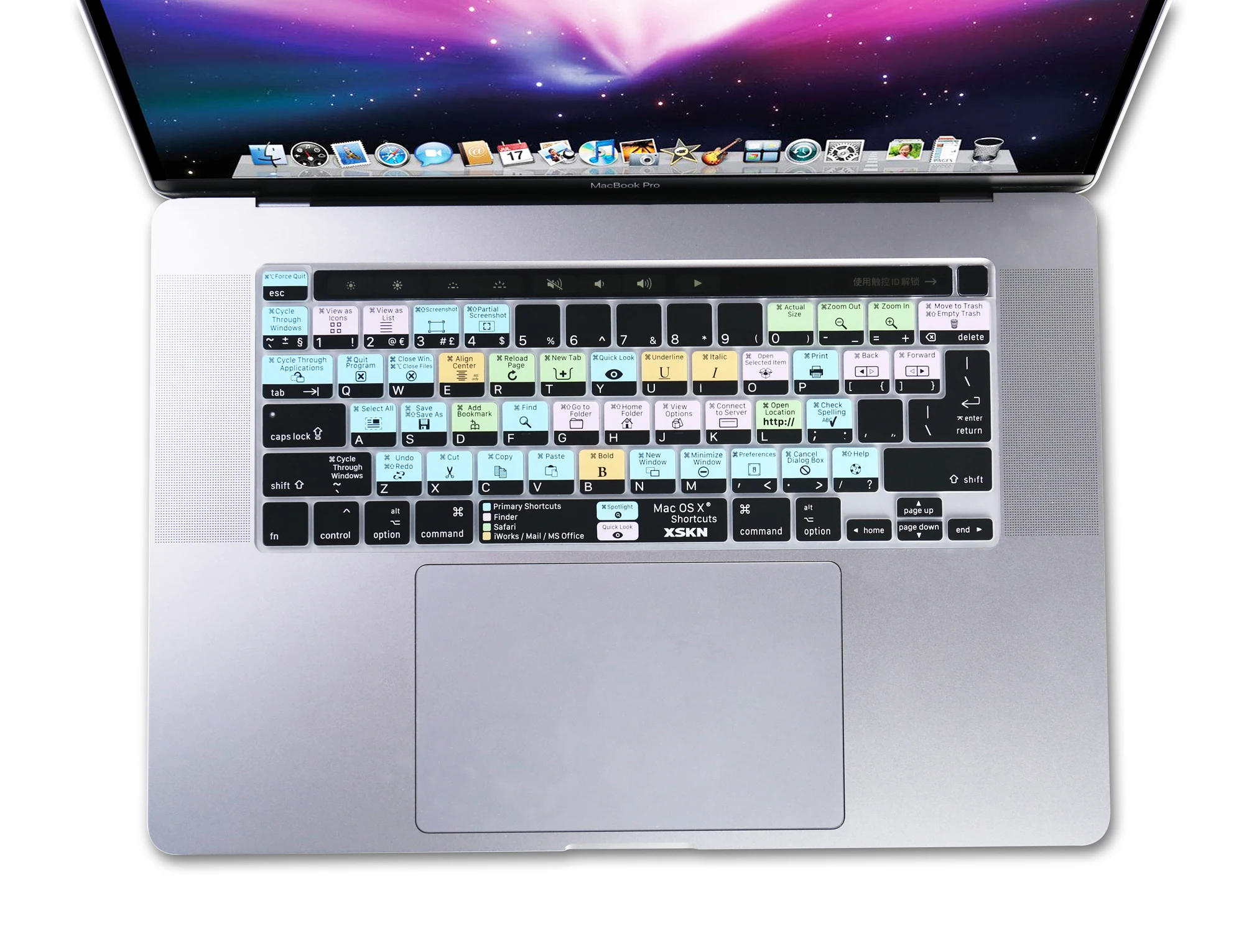 Xskn Mil, Mac Os X Tasti Di Scelta Rapida Cover Tastiera Per Macbook Pro 16 A2141 2020 Nuovo Macbook Pro 13.3 Touch Bar A2338 M1 A2251 A2289