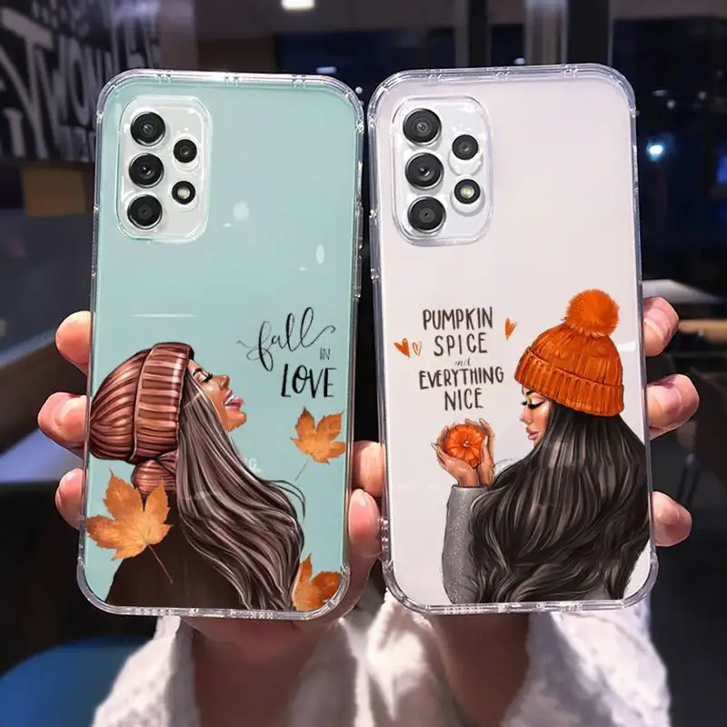 Autunno Pumpkin Girl Fall Maple Leaf Custodia Per Telefono Per Samsung Galaxy A S Note 23 52 22 20 21 51 71 12 50 10 30 E Fe Ultra Plus