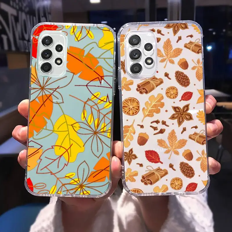 Happy Autumn Pumpkin Fall Maple Leaf Phone Case Per Samsung Galaxy A S Note 23 52 22 20 21 51 71 12 50 10 30 E Fe Ultra Plus