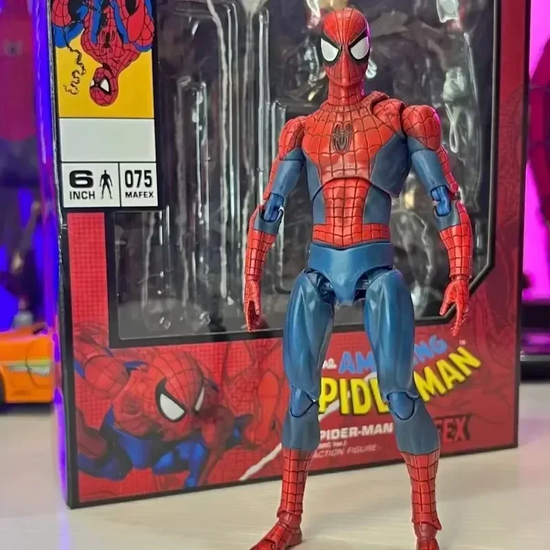 Marvel Mafex 075 Spiderman 6 Pollici Figure The Amazing Spider Man Action Figure Mafex 075 Decorazione Da Collezione Modello Bambola Giocattolo