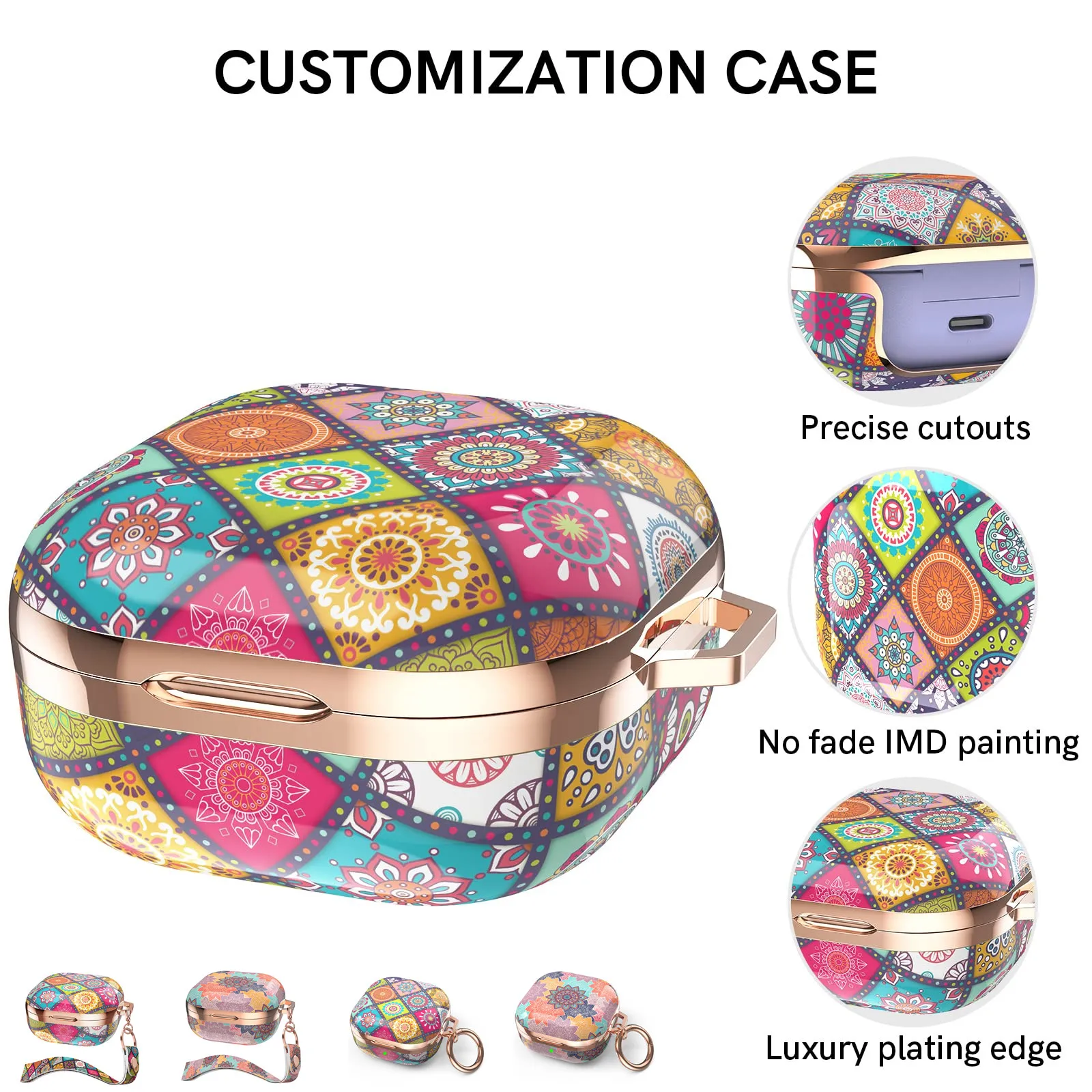 3Dfor Galaxy Buds 2 Pro (2022)Buds Pro(2021)Buds 2 Buds Live Case Elegante Cover Rigida Per Samsung Galaxy Buds 2 Pro Case(Mandala)