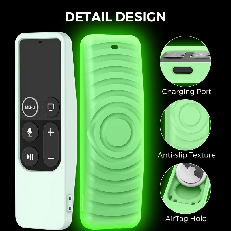 Custodia Protettiva In Silicone Per Telecomando Per Apple Tv 4K 4Th/5Th Gen Custodia Remota In Silicone Per Telecomando Airtag + Apple Tv Hd