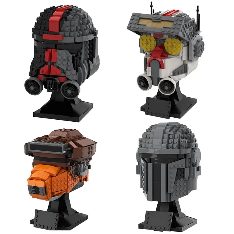 Space Wars Demolitori-Caschi Samurai Helmet Building Blocks Bountyed-Hunter-Helps Collection Bricks Toy For Kids Gift