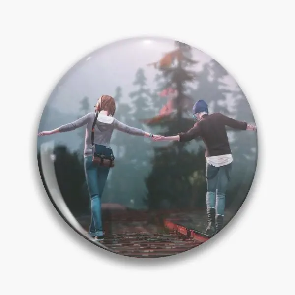 Life Is Strange Railway Track Muslimah Button Pin Spilla Hat Jewelry Funny Lover Women Gift Cartoon Metal Collar