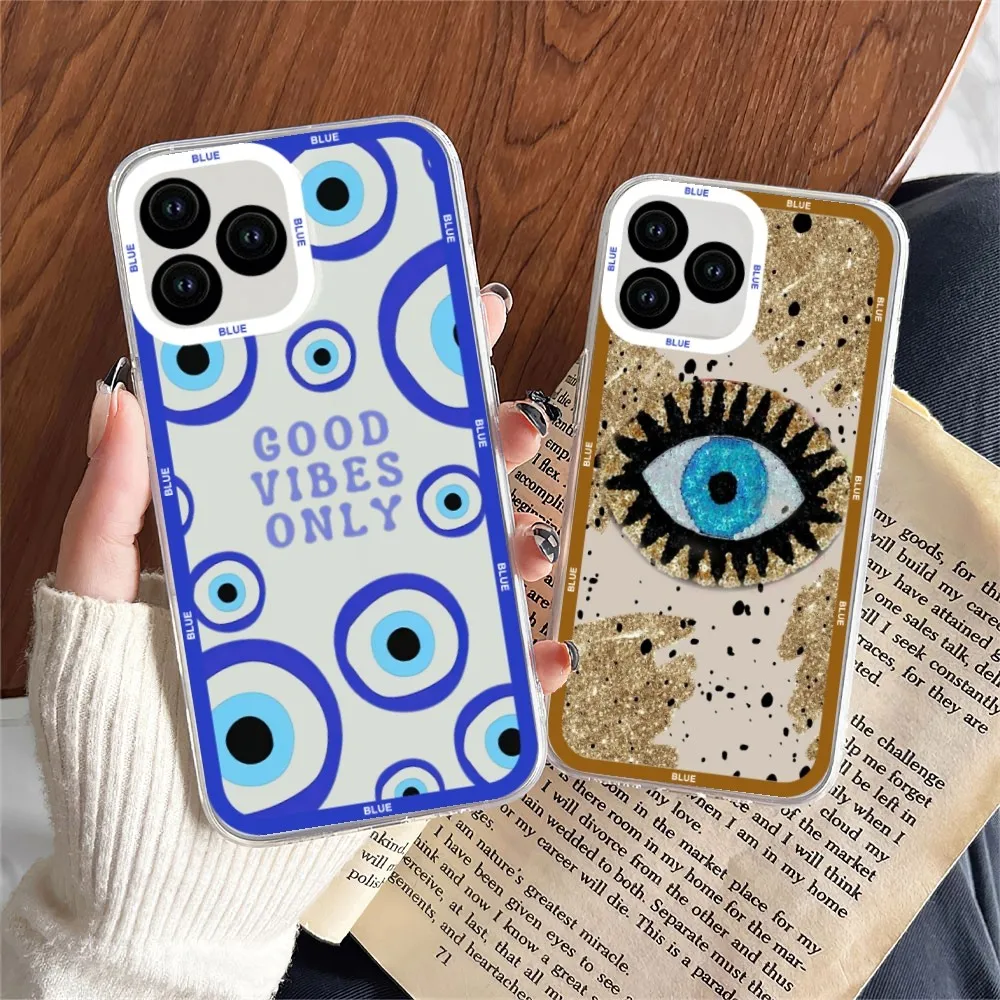 Custodia Per Telefono Lucky Turkish Blue Evil Eye Per Iphone 11 12 Mini 13 14 Pro Max Custodia Trasparente