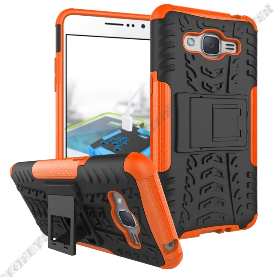Custodia In Stile Armatura 2 In 1 Per Samsung Galaxy J2 Prime J2 Ace J2 Core J2 Pro 2018 Pc + Cover Posteriore In Silicone (5.0 ")