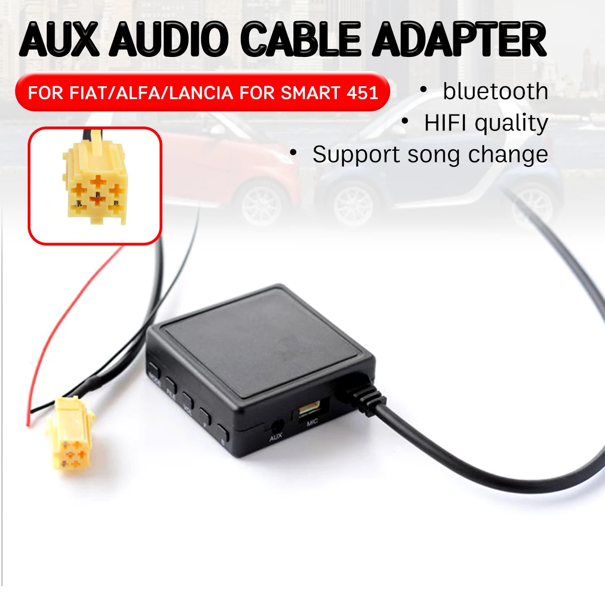 Per Alfa Romeo 159 Per Fiat Grande Punto Cavo Con Usb, Microfono Adattatore Aux Vivavoce Ricevitore Aux Bluetooth