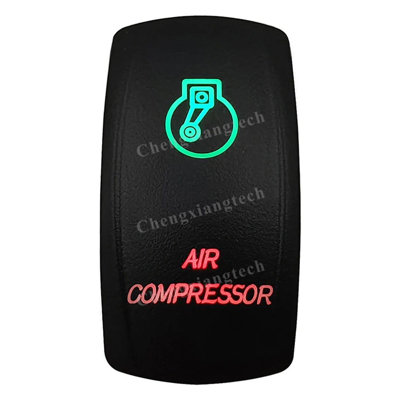 12V Verde E Rosso Led Interruttore A Bilanciere Compressore D'Aria 5Pin Spst On Off Per Barca Auto Carling Arb Narva Rav4 Wd Hella Contura 4X4