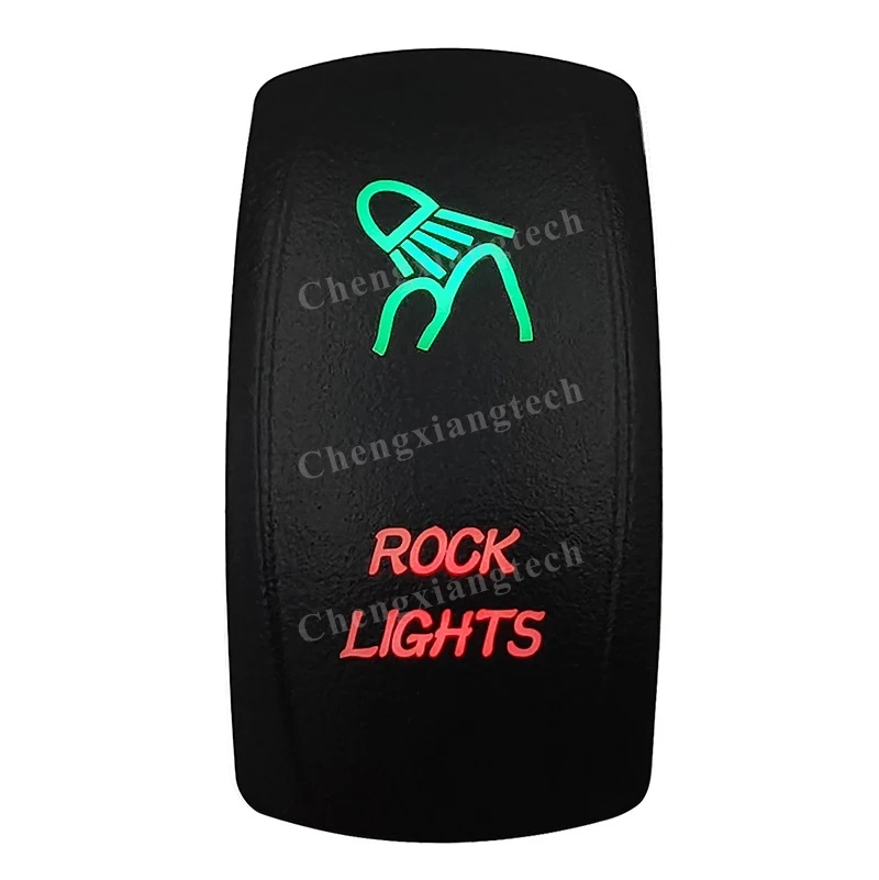 Laser -Rock Lights -Car Boat Led Verde E Rosso On Off Interruttore A Bilanciere Impermeabile, Protezione Da Sovraccarico, Spst, Camion Marine Caravan